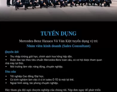 Mercedes-Benz Haxaco Võ Văn Kiệt tuyển dụng!